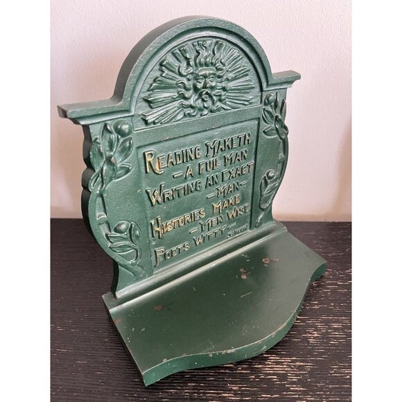 Antique Cast Iron Bradley & Hubbard Northwind Poems Bacon Johnsoniana Bookends - Picture 2 of 10
